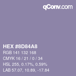 Color code: HEX #8D84A8 | qconv.com