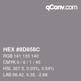Color code: HEX #8D858C | qconv.com