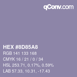 カラーコード: HEX #8D85A8 | qconv.com