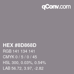 Color code: HEX #8D868D | qconv.com