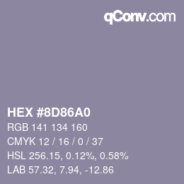 カラーコード: HEX #8D86A0 | qconv.com
