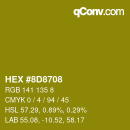 カラーコード: HEX #8D8708 | qconv.com