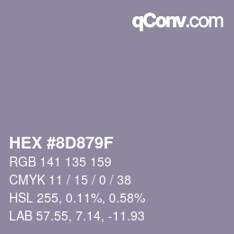 カラーコード: HEX #8D879F | qconv.com