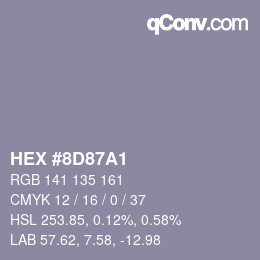 Farbcode: HEX #8D87A1 | qconv.com