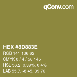 Color code: HEX #8D883E | qconv.com