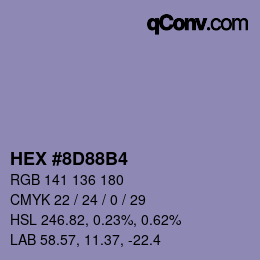Código de color: HEX #8D88B4 | qconv.com