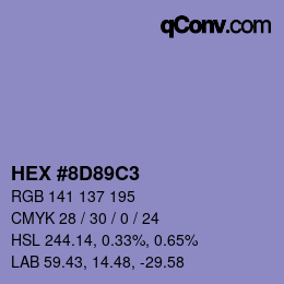 カラーコード: HEX #8D89C3 | qconv.com
