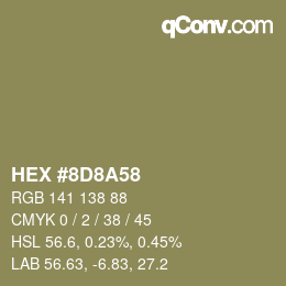 カラーコード: HEX #8D8A58 | qconv.com