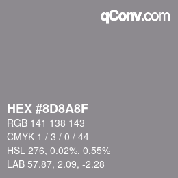 Color code: HEX #8D8A8F | qconv.com