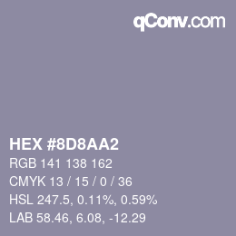 Código de color: HEX #8D8AA2 | qconv.com