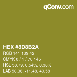Farbcode: HEX #8D8B2A | qconv.com