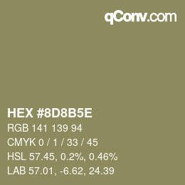Color code: HEX #8D8B5E | qconv.com