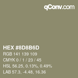 Farbcode: HEX #8D8B6D | qconv.com