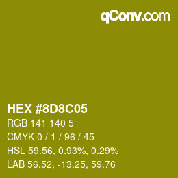 Color code: HEX #8D8C05 | qconv.com
