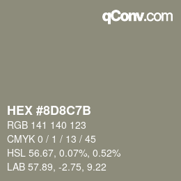 カラーコード: HEX #8D8C7B | qconv.com