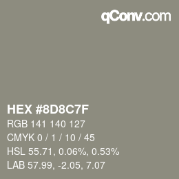 カラーコード: HEX #8D8C7F | qconv.com