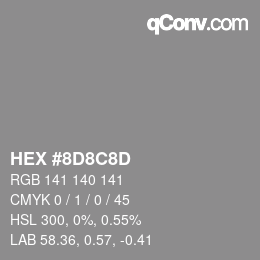 カラーコード: HEX #8D8C8D | qconv.com