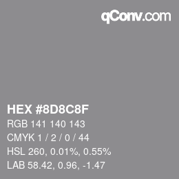 Color code: HEX #8D8C8F | qconv.com