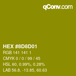 Color code: HEX #8D8D01 | qconv.com