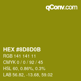 Color code: HEX #8D8D0B | qconv.com