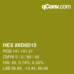 Color code: HEX #8D8D15 | qconv.com