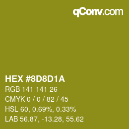 Código de color: HEX #8D8D1A | qconv.com