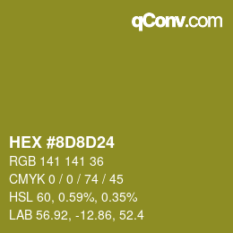 カラーコード: HEX #8D8D24 | qconv.com