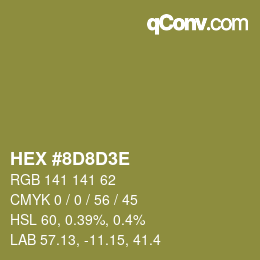 Farbcode: HEX #8D8D3E | qconv.com