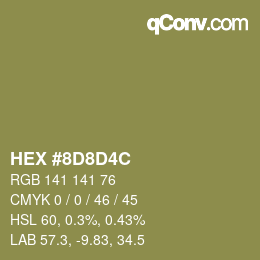 Color code: HEX #8D8D4C | qconv.com