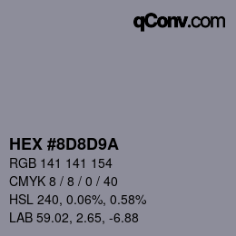 Color code: HEX #8D8D9A | qconv.com