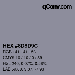 Código de color: HEX #8D8D9C | qconv.com