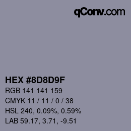 Color code: HEX #8D8D9F | qconv.com