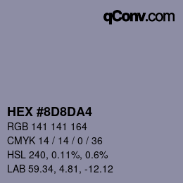 Color code: HEX #8D8DA4 | qconv.com