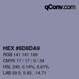 Color code: HEX #8D8DA9 | qconv.com