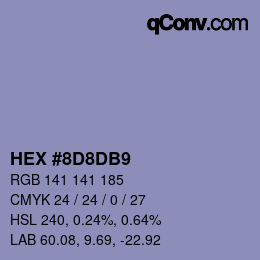 Color code: HEX #8D8DB9 | qconv.com