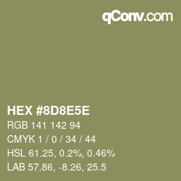 Color code: HEX #8D8E5E | qconv.com