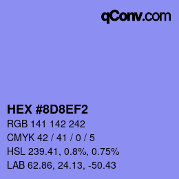 カラーコード: HEX #8D8EF2 | qconv.com