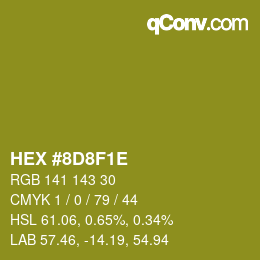 Color code: HEX #8D8F1E | qconv.com
