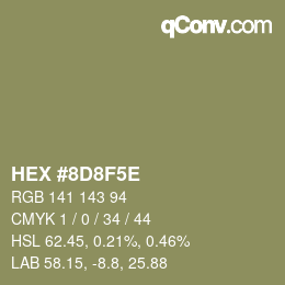 カラーコード: HEX #8D8F5E | qconv.com
