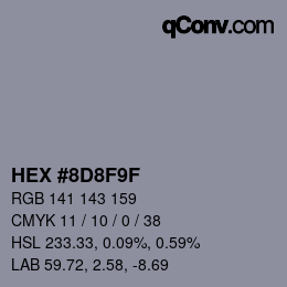 Color code: HEX #8D8F9F | qconv.com