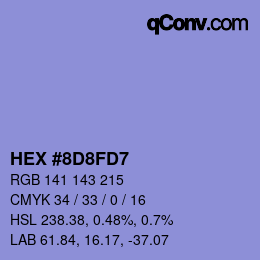 カラーコード: HEX #8D8FD7 | qconv.com