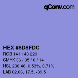 カラーコード: HEX #8D8FDC | qconv.com