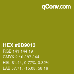 カラーコード: HEX #8D9013 | qconv.com