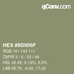 Color code: HEX #8D906F | qconv.com