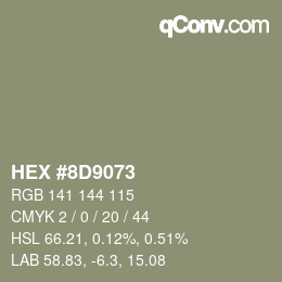 Color code: HEX #8D9073 | qconv.com