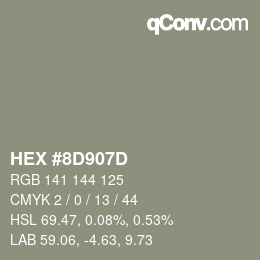 Color code: HEX #8D907D | qconv.com