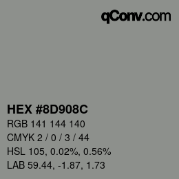 Color code: HEX #8D908C | qconv.com