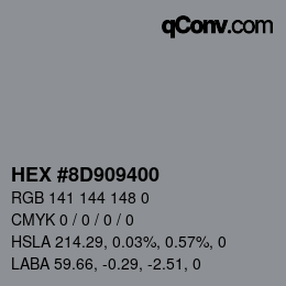 Color code: HEX #8D909400 | qconv.com