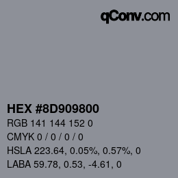 Color code: HEX #8D909800 | qconv.com
