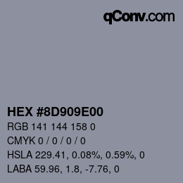 Color code: HEX #8D909E00 | qconv.com